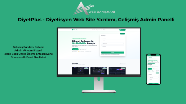DiyetPlus - Diyetisyen Web Site Yazılımı, Gelişmiş Admin Panelli